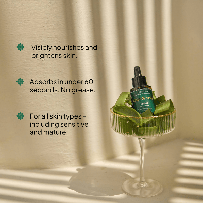 AMRIT Face & Body Oil TEST - sage & veda