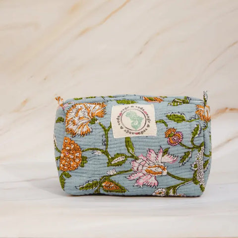 Cotton Quilted Pouch - sage & veda