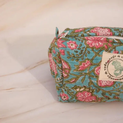 Cotton Quilted Pouch - sage & veda
