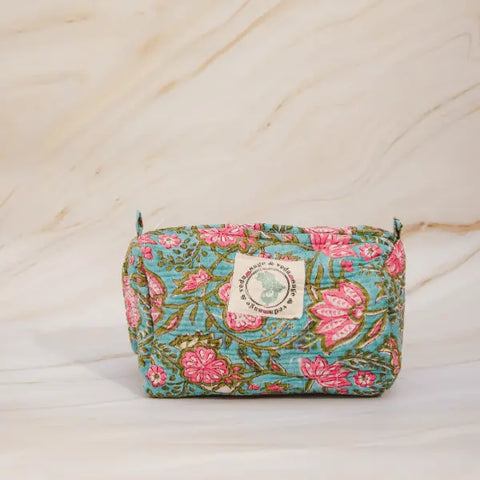 Cotton Quilted Pouch - sage & veda