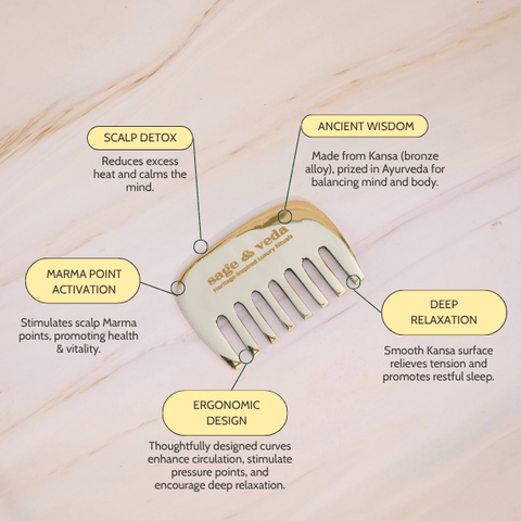 Kansa Massager Comb - sage & veda